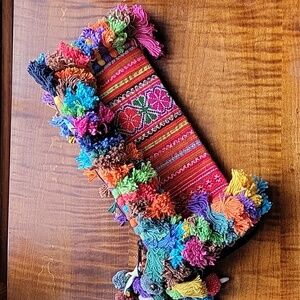 FAIR TRADE EMBROIDERED POM POM CLUTCH